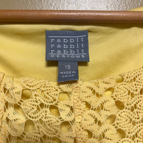 Rabbit Rabbit Rabbit Yellow Mid Length Lace Overlay Dress - Picture 5 of 10